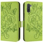 Custodia antifurto RFID in pelle con motivo a rosa in rilievo per telefono, For Samsung Galaxy Note10, For Samsung Galaxy Note10+