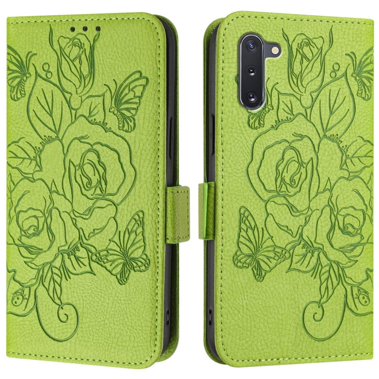 Custodia antifurto RFID in pelle con motivo a rosa in rilievo per telefono, For Samsung Galaxy Note10, For Samsung Galaxy Note10+