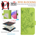 Custodia antifurto RFID in pelle con motivo a rosa in rilievo per telefono, For Samsung Galaxy M56 5G, For Samsung Galaxy F16 5G / M16 5G Global, For Samsung Galaxy F06 5G / M06 5G, For Samsung Galaxy M35