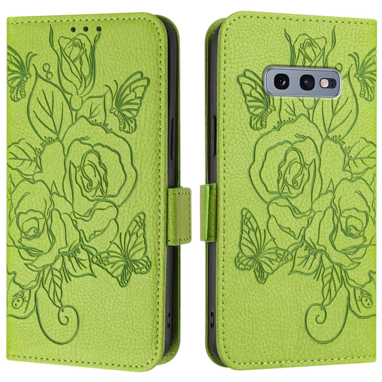 Custodia antifurto RFID in pelle con motivo a rosa in rilievo per telefono, For Samsung Galaxy S10e, For Samsung Galaxy S10+, For Samsung Galaxy S10