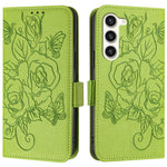 Custodia antifurto RFID in pelle con motivo a rosa in rilievo per telefono, For Samsung Galaxy S23 5G, For Samsung Galaxy S20 FE 5G / 4G, For Samsung Galaxy S22 Ultra 5G, For Samsung Galaxy S22+ 5G