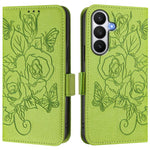 Custodia antifurto RFID in pelle con motivo a rosa in rilievo per telefono, For Samsung Galaxy S26 5G, For Samsung Galaxy S25 Edge 5G, For Samsung Galaxy S25 5G, For Samsung Galaxy S25+ 5G