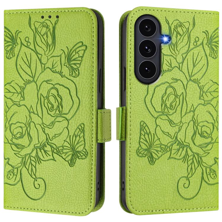 Custodia antifurto RFID in pelle con motivo a rosa in rilievo per telefono, For Galaxy S26 FE 5G, For Samsung Galaxy S26+ 5G, For Samsung Galaxy S26 Edge 5G, For Samsung Galaxy S26 Ultra 5G