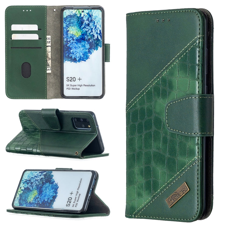 Custodia in pelle sintetica a vibrazione orizzontale con trama in coccodrillo abbinata con portafoglio, supporto e slot per carte, For Samsung Galaxy S20+