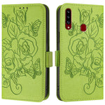 Custodia antifurto RFID in pelle con motivo a rosa in rilievo per telefono, For Samsung Galaxy A20s, For Samsung Galaxy A20e / A10e, For Samsung Galaxy A40, For Samsung Galaxy A10 / M10 EU Version
