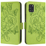 Custodia antifurto RFID in pelle con motivo a rosa in rilievo per telefono, For Samsung Galaxy A31, For Samsung Galaxy A11 EU Version, For Samsung Galaxy A21 EU Version, For Samsung Galaxy A01 EU Version