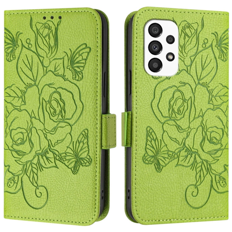 Custodia antifurto RFID in pelle con motivo a rosa in rilievo per telefono, For Samsung Galaxy A33, For Samsung Galaxy A03 164mm, For Samsung Galaxy A03 166mm, For Samsung Galaxy A32 5G / M32 5G