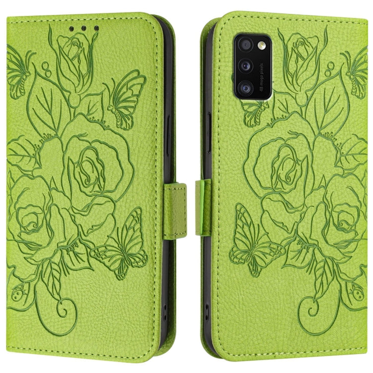 Custodia antifurto RFID in pelle con motivo a rosa in rilievo per telefono, For Samsung Galaxy A41, For Samsung Galaxy A22 4G, For Samsung Galaxy A42 5G / M42, For Samsung Galaxy A32 4G
