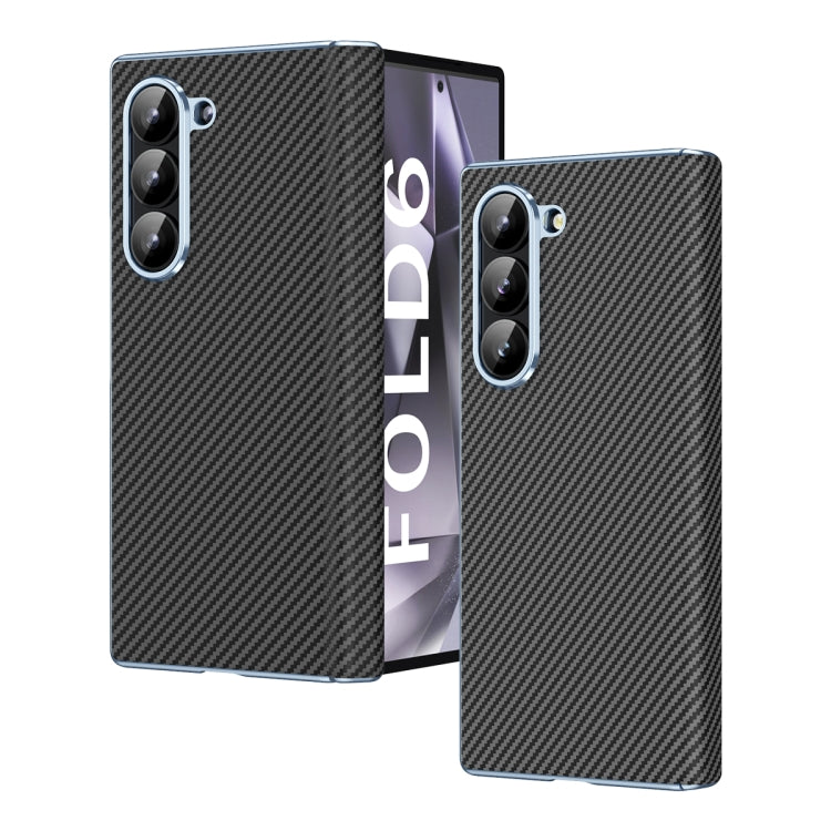 Custodia per telefono pieghevole con motivo in fibra di carbonio elettrolitico con cerniera, For Galaxy Z Fold8 Ultra 5G, For Galaxy Z Fold6 5G, For Galaxy Z Fold5 5G