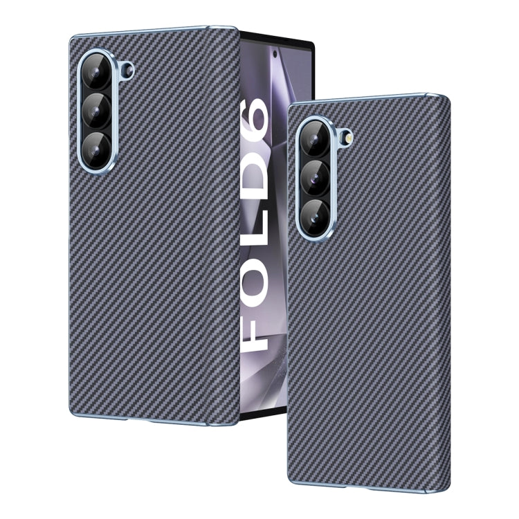 Custodia per telefono pieghevole con motivo in fibra di carbonio elettrolitico con cerniera, For Galaxy Z Fold8 Ultra 5G, For Galaxy Z Fold6 5G, For Galaxy Z Fold5 5G