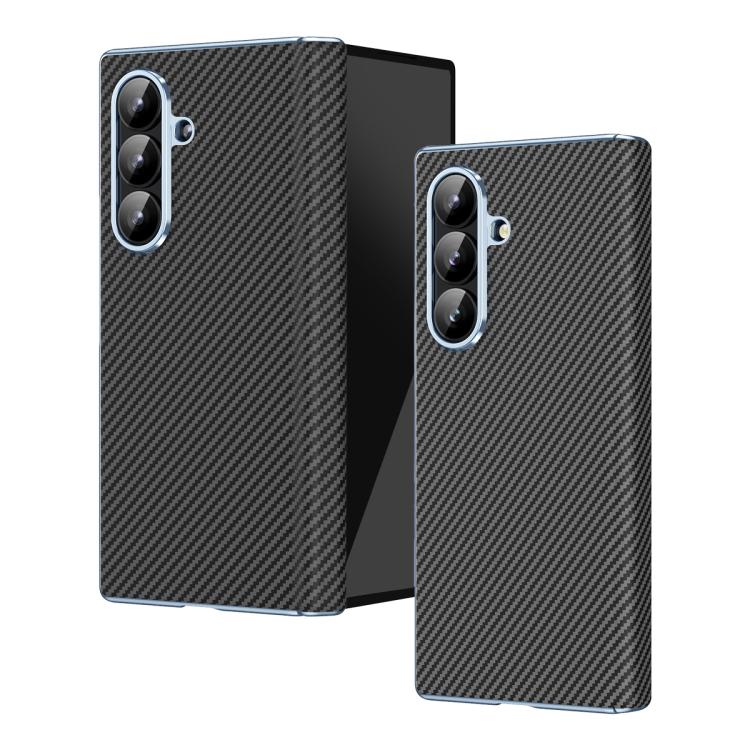 Custodia per telefono pieghevole con motivo in fibra di carbonio elettrolitico con cerniera, For Galaxy Z Fold8 Ultra 5G, For Galaxy Z Fold6 5G, For Galaxy Z Fold5 5G