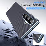 Custodia per telefono pieghevole con motivo in fibra di carbonio elettrolitico con cerniera, For Galaxy Z Fold8 Ultra 5G, For Galaxy Z Fold6 5G, For Galaxy Z Fold5 5G