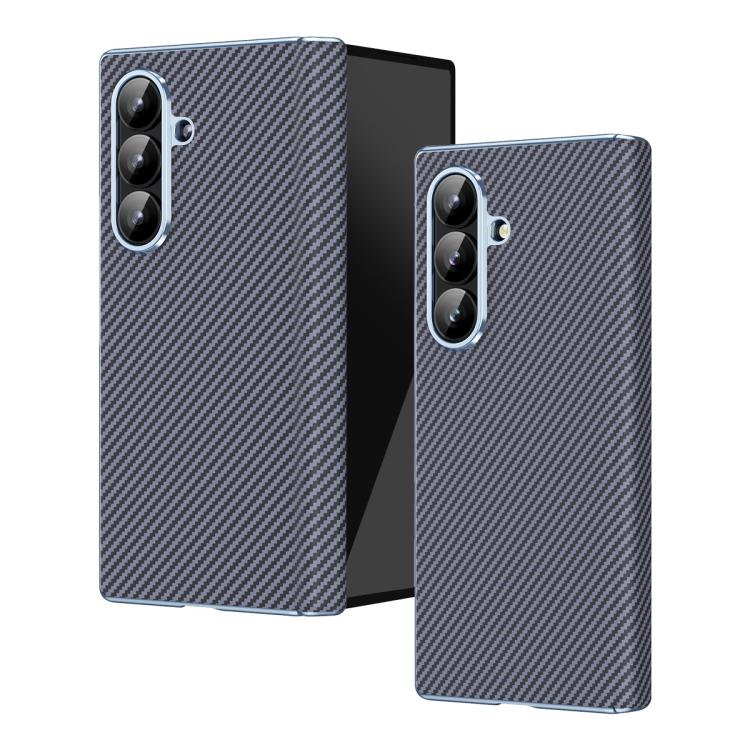 Custodia per telefono pieghevole con motivo in fibra di carbonio elettrolitico con cerniera, For Galaxy Z Fold8 Ultra 5G, For Galaxy Z Fold6 5G, For Galaxy Z Fold5 5G