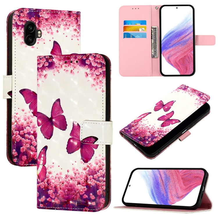Custodia per telefono in pelle con flip orizzontale con pittura 3D, For Samsung Galaxy XCover7 Pro, For Samsung Galaxy Xcover6 Pro, For Samsung Galaxy Xcover 4s