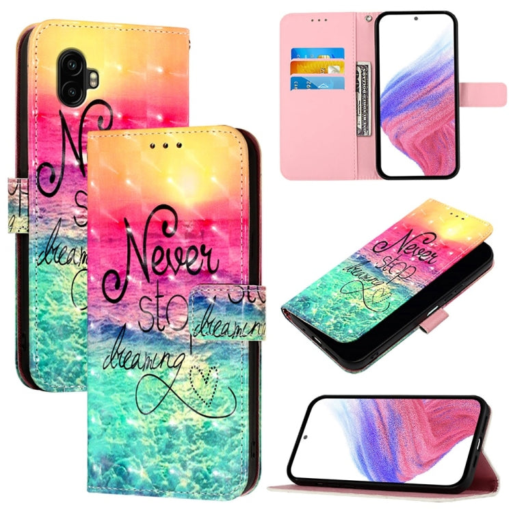 Custodia per telefono in pelle con flip orizzontale con pittura 3D, For Samsung Galaxy XCover7 Pro, For Samsung Galaxy Xcover6 Pro, For Samsung Galaxy Xcover 4s