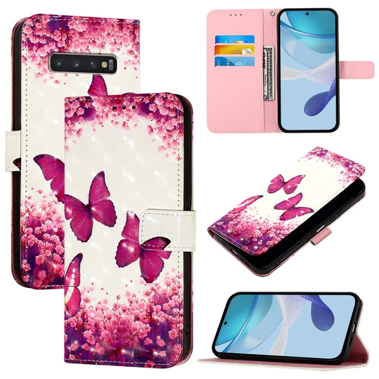 Custodia per telefono in pelle con flip orizzontale con pittura 3D, For Samsung Galaxy S24 FE 5G, For Samsung Galaxy S10e, For Samsung Galaxy S10+