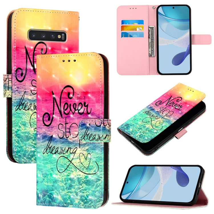 Custodia per telefono in pelle con flip orizzontale con pittura 3D, For Samsung Galaxy S24 FE 5G, For Samsung Galaxy S10e, For Samsung Galaxy S10+