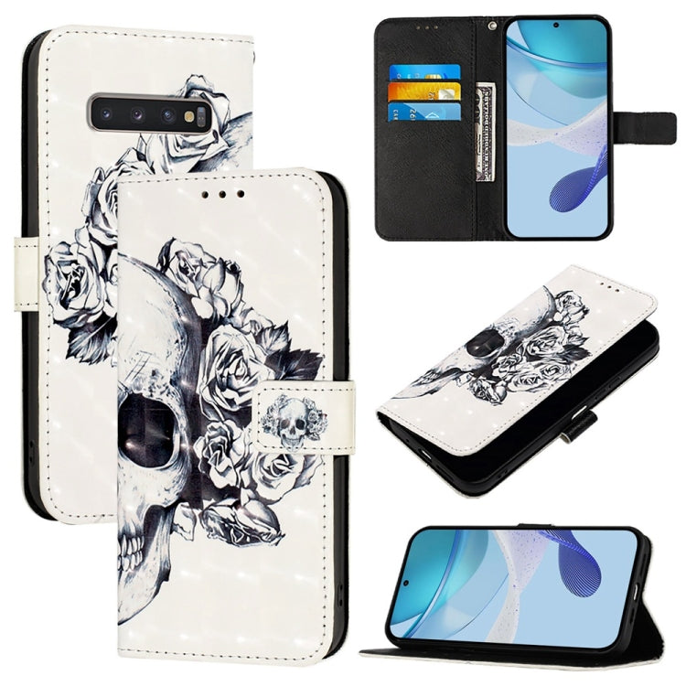 Custodia per telefono in pelle con flip orizzontale con pittura 3D, For Samsung Galaxy S24 FE 5G, For Samsung Galaxy S10e, For Samsung Galaxy S10+