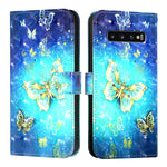 Custodia per telefono in pelle con flip orizzontale con pittura 3D, For Samsung Galaxy S10