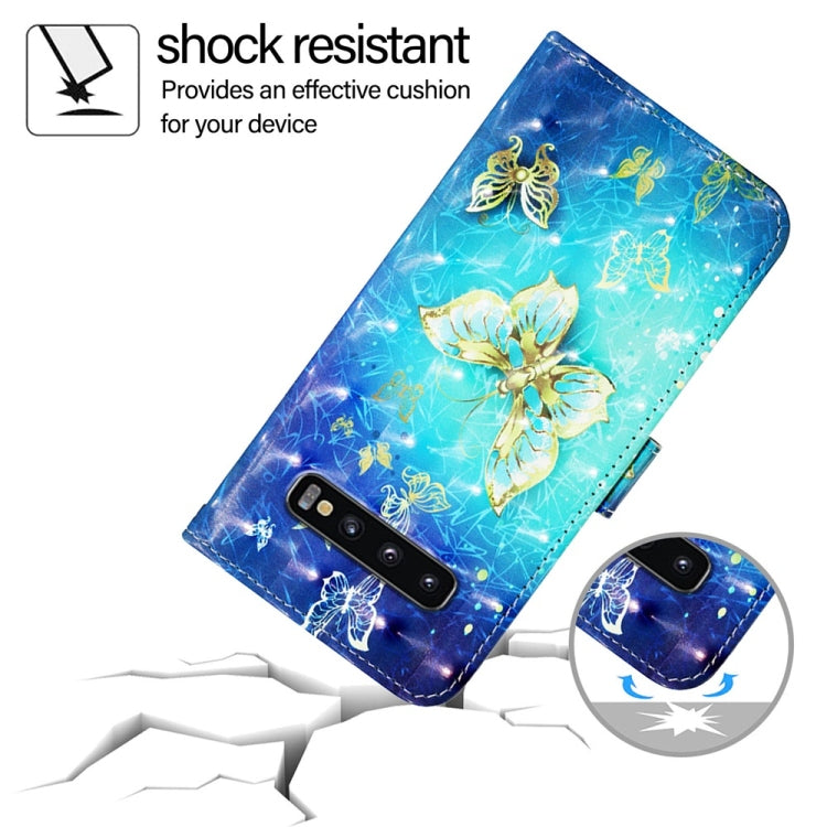 Custodia per telefono in pelle con flip orizzontale con pittura 3D, For Samsung Galaxy S10