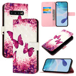 Custodia per telefono in pelle con flip orizzontale con pittura 3D, For Samsung Galaxy S10