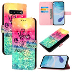 Custodia per telefono in pelle con flip orizzontale con pittura 3D, For Samsung Galaxy S10