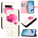 Custodia per telefono in pelle con flip orizzontale con pittura 3D, For Samsung Galaxy S10