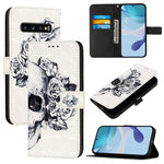 Custodia per telefono in pelle con flip orizzontale con pittura 3D, For Samsung Galaxy S10