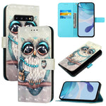 Custodia per telefono in pelle con flip orizzontale con pittura 3D, For Samsung Galaxy S10