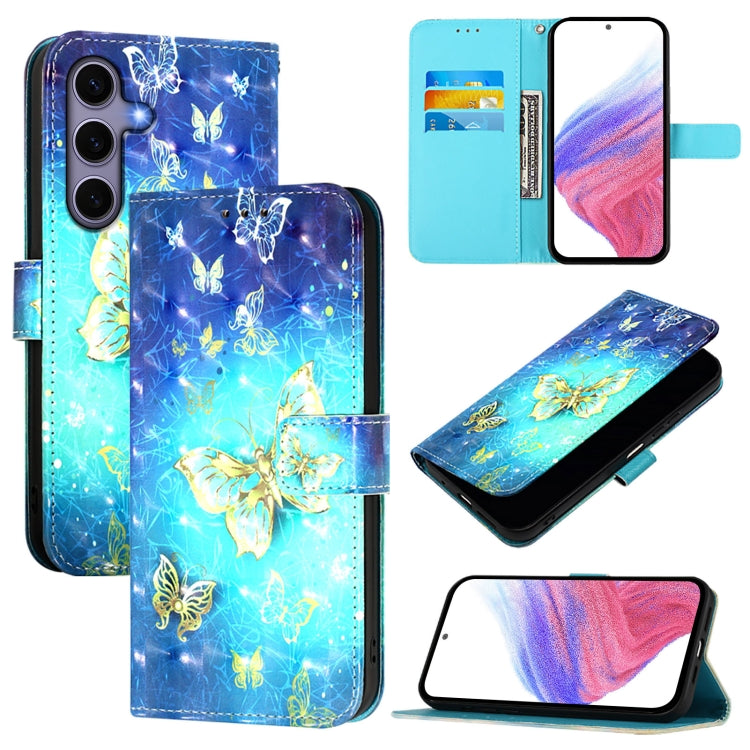 Custodia per telefono in pelle con flip orizzontale con pittura 3D, For Samsung Galaxy S25 5G, For Samsung Galaxy S25+ 5G, For Samsung Galaxy S25 Ultra 5G