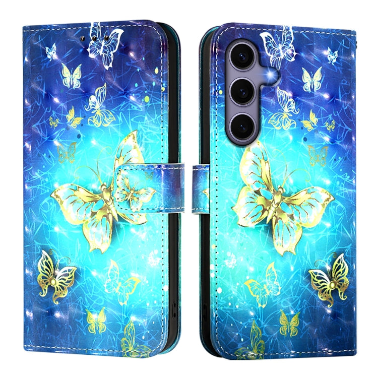 Custodia per telefono in pelle con flip orizzontale con pittura 3D, For Samsung Galaxy S25 5G, For Samsung Galaxy S25+ 5G, For Samsung Galaxy S25 Ultra 5G