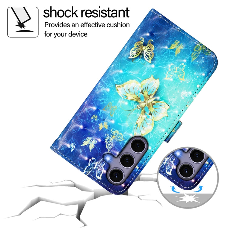 Custodia per telefono in pelle con flip orizzontale con pittura 3D, For Samsung Galaxy S25 5G, For Samsung Galaxy S25+ 5G, For Samsung Galaxy S25 Ultra 5G