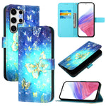 Custodia per telefono in pelle con flip orizzontale con pittura 3D, For Samsung Galaxy S25 5G, For Samsung Galaxy S25+ 5G, For Samsung Galaxy S25 Ultra 5G