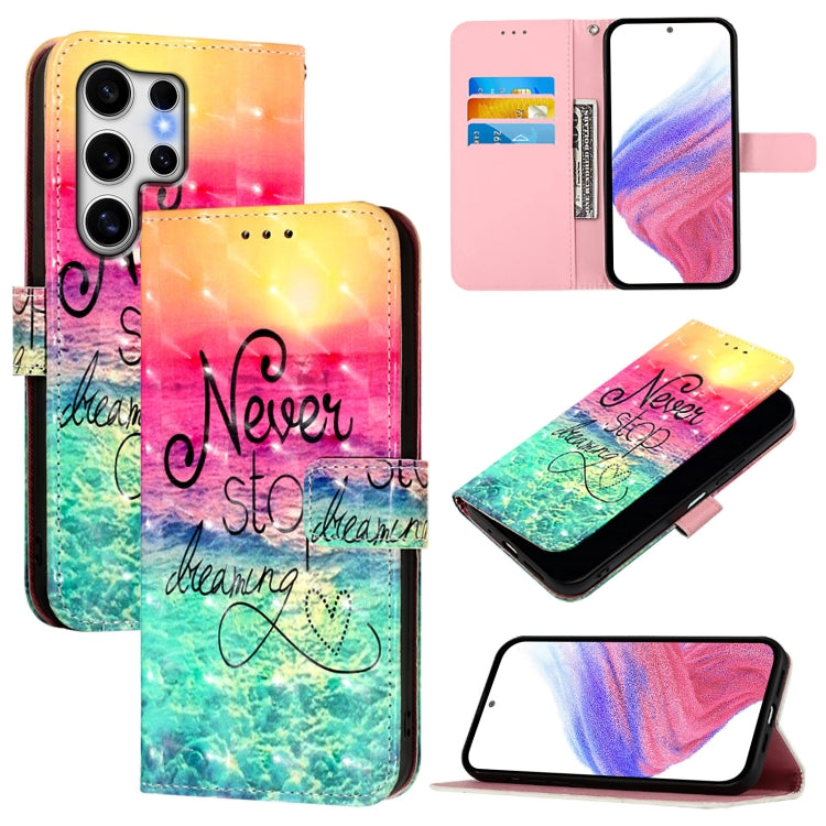 Custodia per telefono in pelle con flip orizzontale con pittura 3D, For Samsung Galaxy S25 5G, For Samsung Galaxy S25+ 5G, For Samsung Galaxy S25 Ultra 5G