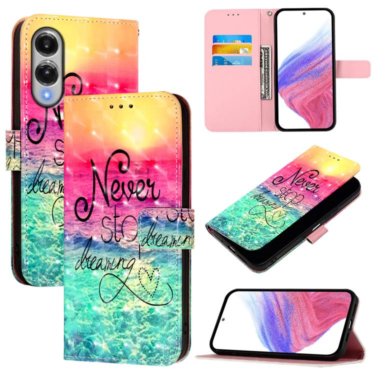 Custodia per telefono in pelle con flip orizzontale con pittura 3D, For Galaxy S26 FE 5G, For Samsung Galaxy S26+ 5G, For Samsung Galaxy S25 Edge 5G