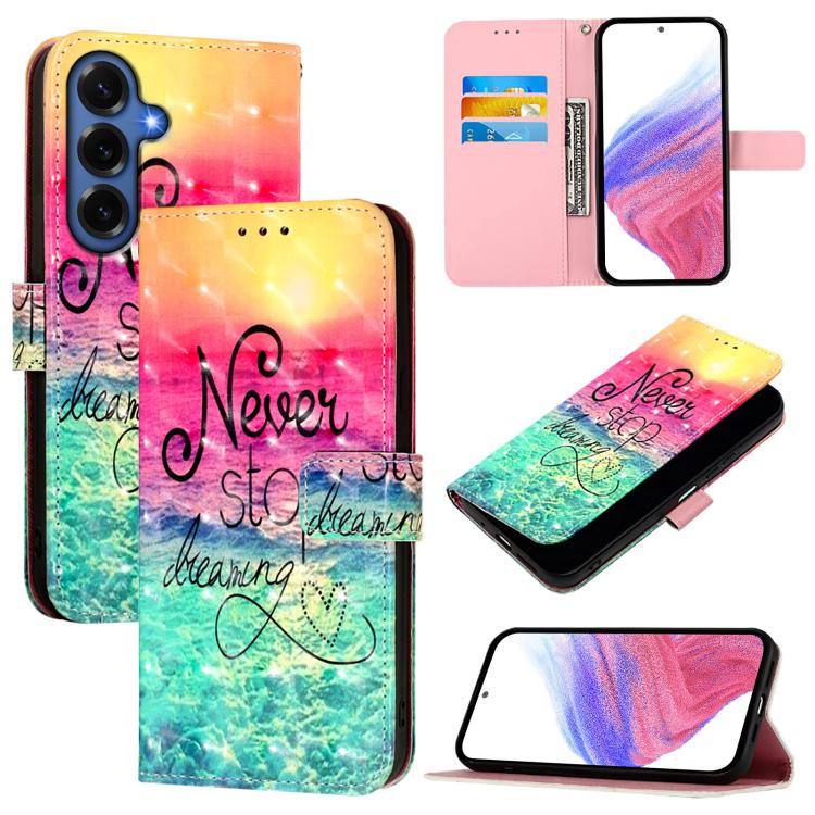 Custodia per telefono in pelle con flip orizzontale con pittura 3D, For Galaxy S26 FE 5G, For Samsung Galaxy S26+ 5G, For Samsung Galaxy S25 Edge 5G