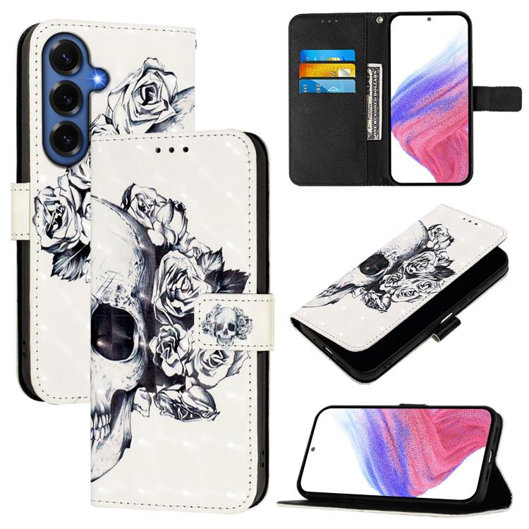 Custodia per telefono in pelle con flip orizzontale con pittura 3D, For Galaxy S26 FE 5G, For Samsung Galaxy S26+ 5G, For Samsung Galaxy S25 Edge 5G
