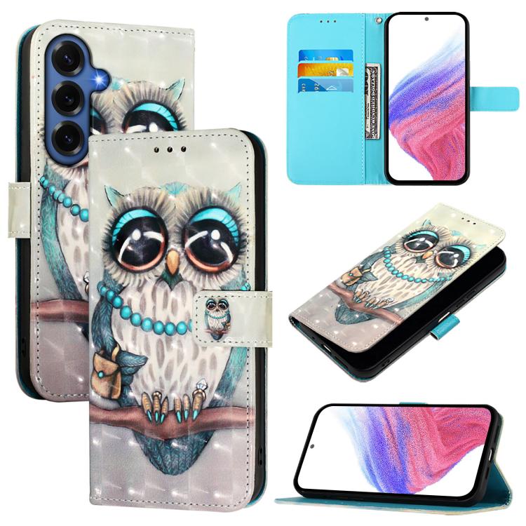Custodia per telefono in pelle con flip orizzontale con pittura 3D, For Galaxy S26 FE 5G, For Samsung Galaxy S26+ 5G, For Samsung Galaxy S25 Edge 5G