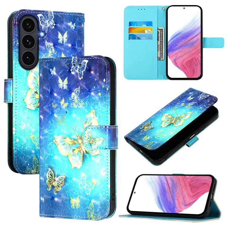 Custodia per telefono in pelle con flip orizzontale con pittura 3D, For Galaxy S26 FE 5G, For Samsung Galaxy S26+ 5G, For Samsung Galaxy S25 Edge 5G