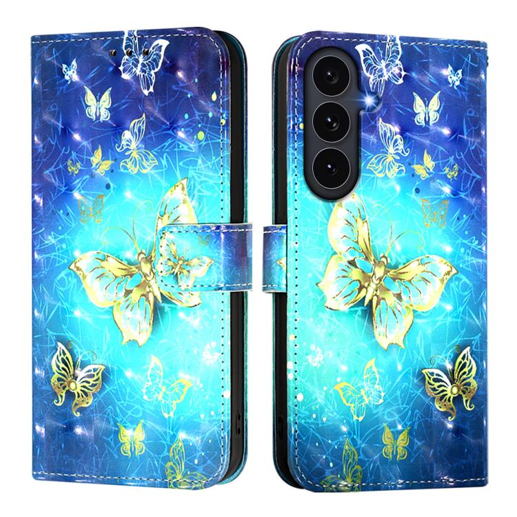 Custodia per telefono in pelle con flip orizzontale con pittura 3D, For Galaxy S26 FE 5G, For Samsung Galaxy S26+ 5G, For Samsung Galaxy S25 Edge 5G