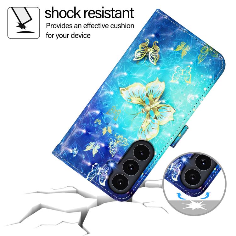 Custodia per telefono in pelle con flip orizzontale con pittura 3D, For Galaxy S26 FE 5G, For Samsung Galaxy S26+ 5G, For Samsung Galaxy S25 Edge 5G