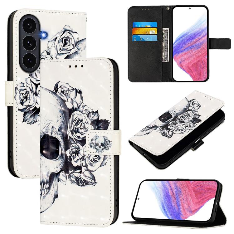 Custodia per telefono in pelle con flip orizzontale con pittura 3D, For Galaxy S26 FE 5G, For Samsung Galaxy S26+ 5G, For Samsung Galaxy S25 Edge 5G