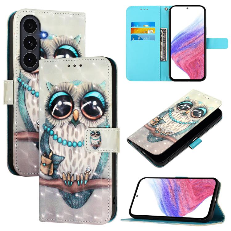 Custodia per telefono in pelle con flip orizzontale con pittura 3D, For Galaxy S26 FE 5G, For Samsung Galaxy S26+ 5G, For Samsung Galaxy S25 Edge 5G