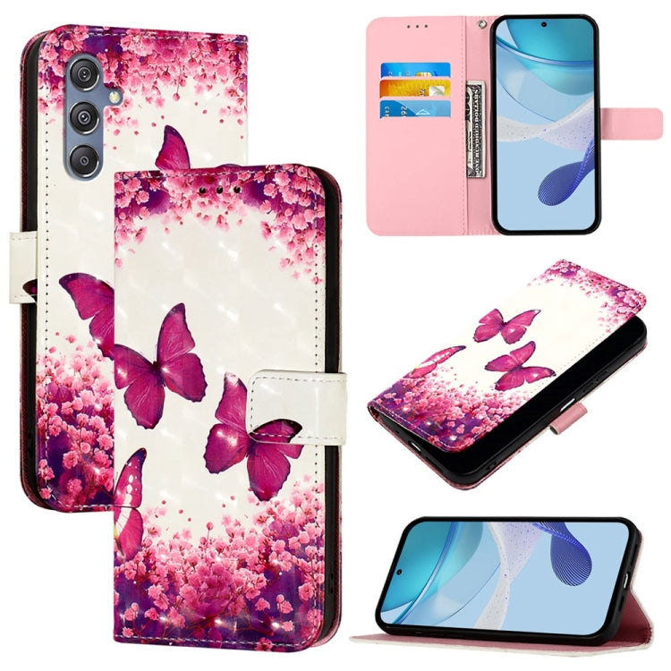 Custodia per telefono in pelle con flip orizzontale con pittura 3D, For Samsung Galaxy M56 5G, For Samsung Galaxy M35, For Samsung Galaxy M34 5G / F34 5G