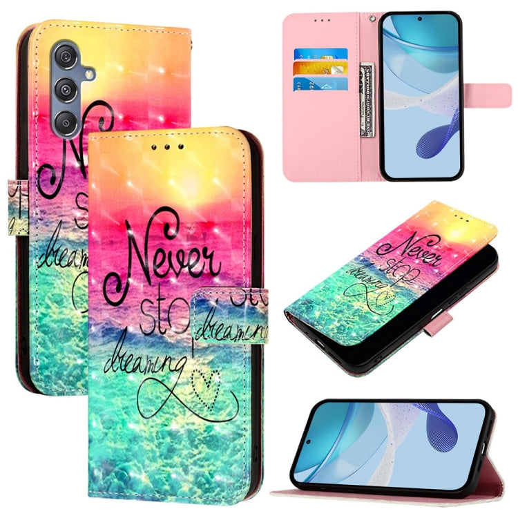 Custodia per telefono in pelle con flip orizzontale con pittura 3D, For Samsung Galaxy M56 5G, For Samsung Galaxy M35, For Samsung Galaxy M34 5G / F34 5G