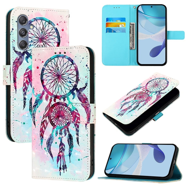 Custodia per telefono in pelle con flip orizzontale con pittura 3D, For Samsung Galaxy M56 5G, For Samsung Galaxy M35, For Samsung Galaxy M34 5G / F34 5G
