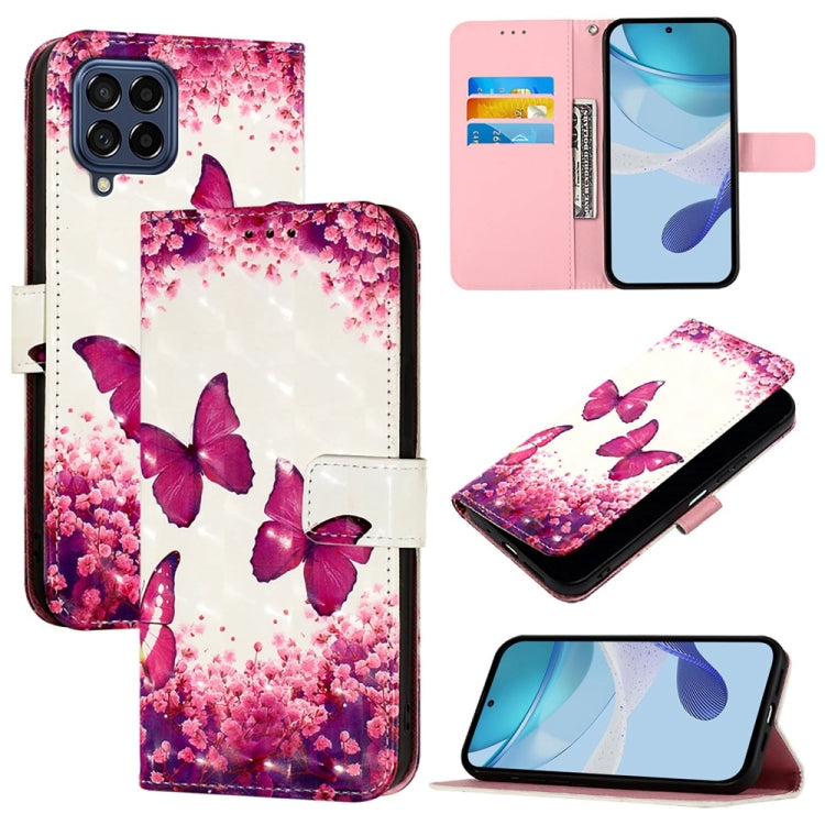 Custodia per telefono in pelle con flip orizzontale con pittura 3D, For Samsung Galaxy M54 5G Global / F54 5G, For Samsung Galaxy M14 5G Global, For Samsung Galaxy M53 5G
