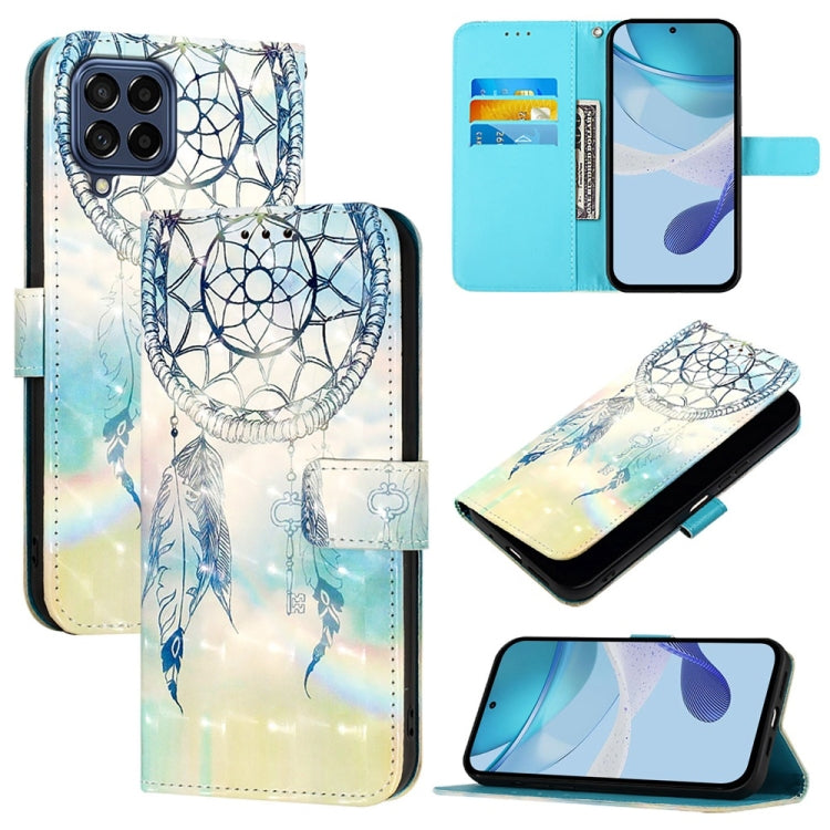 Custodia per telefono in pelle con flip orizzontale con pittura 3D, For Samsung Galaxy M54 5G Global / F54 5G, For Samsung Galaxy M14 5G Global, For Samsung Galaxy M53 5G