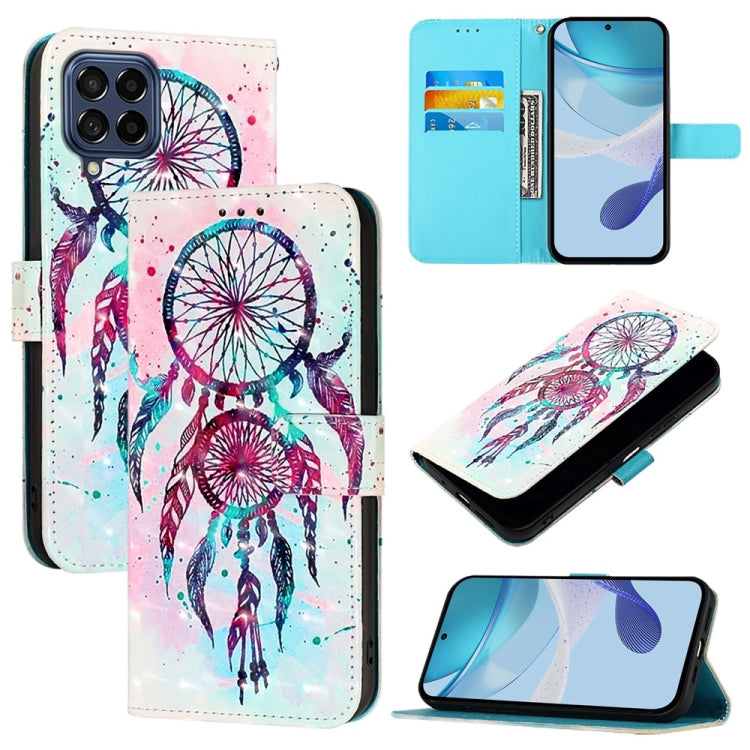 Custodia per telefono in pelle con flip orizzontale con pittura 3D, For Samsung Galaxy M54 5G Global / F54 5G, For Samsung Galaxy M14 5G Global, For Samsung Galaxy M53 5G