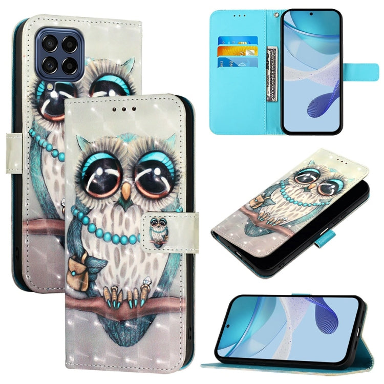 Custodia per telefono in pelle con flip orizzontale con pittura 3D, For Samsung Galaxy M54 5G Global / F54 5G, For Samsung Galaxy M14 5G Global, For Samsung Galaxy M53 5G